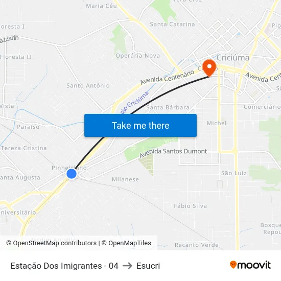 Estação Dos Imigrantes - 04 to Esucri map