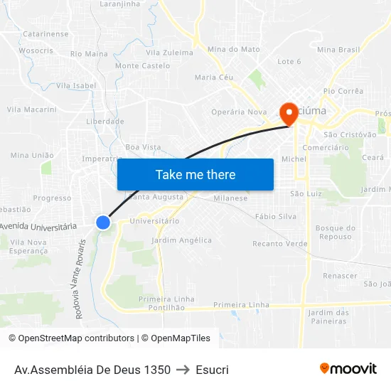 Av.Assembléia De Deus 1350 to Esucri map