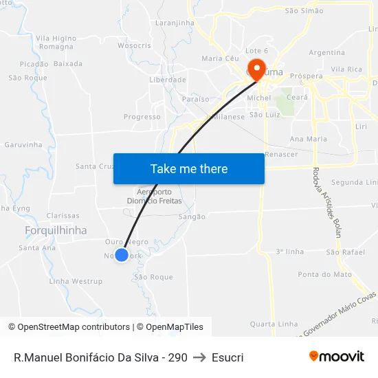R.Manuel Bonifácio Da Silva - 290 to Esucri map