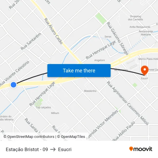 Estação Bristot - 09 to Esucri map