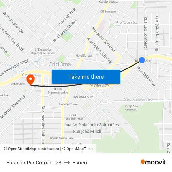 Estação Pio Corrêa - 23 to Esucri map