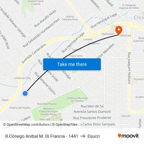 R.Cônego Aníbal M. Di Francia - 1441 to Esucri map