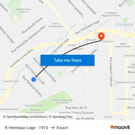 R.Henrique Lage - 1910 to Esucri map