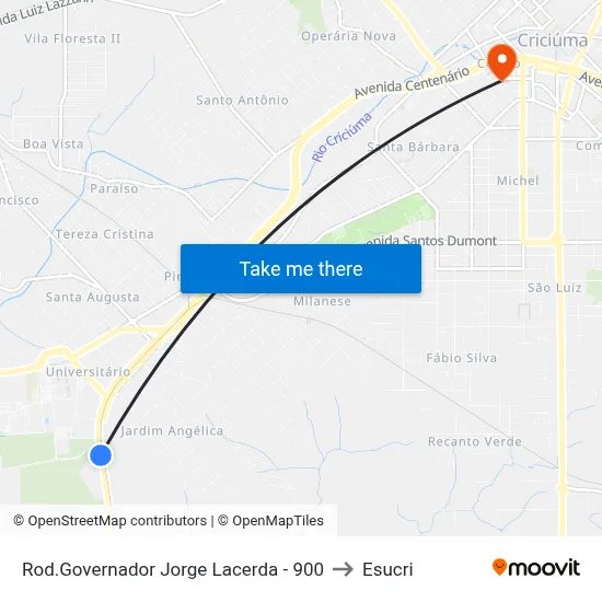 Rod.Governador Jorge Lacerda - 900 to Esucri map