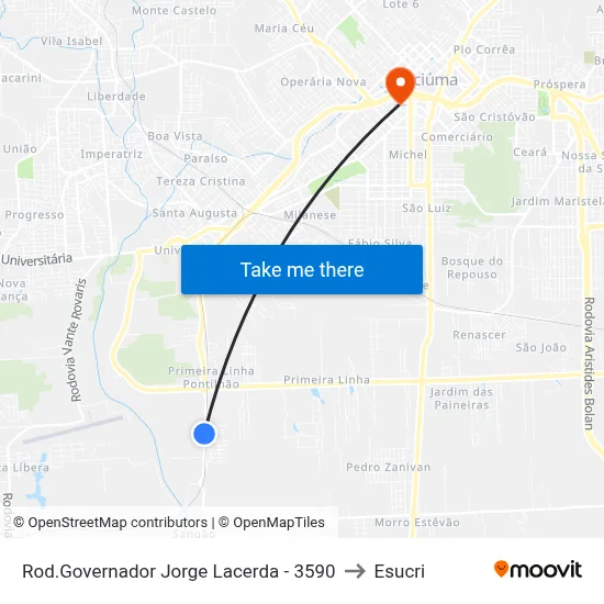 Rod.Governador Jorge Lacerda - 3590 to Esucri map