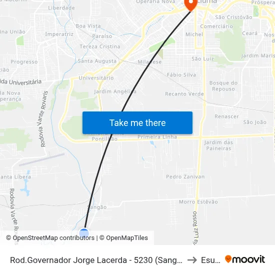 Rod.Governador Jorge Lacerda - 5230 (Sangão Trevo) to Esucri map