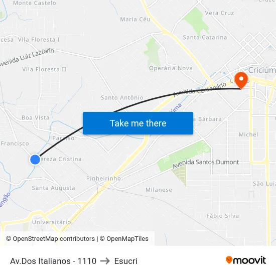 Av.Dos Italianos - 1110 to Esucri map