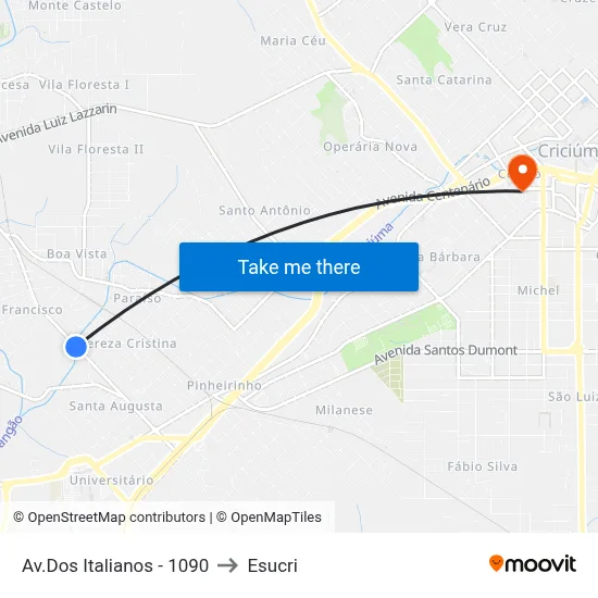 Av.Dos Italianos - 1090 to Esucri map
