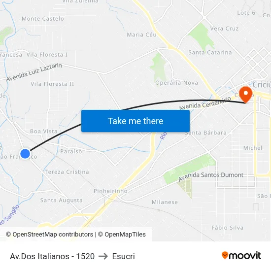 Av.Dos Italianos - 1520 to Esucri map
