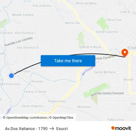 Av.Dos Italianos - 1790 to Esucri map