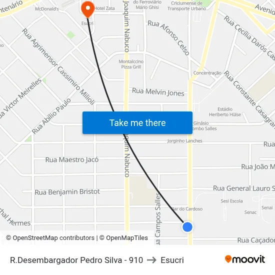 R.Desembargador Pedro Silva - 910 to Esucri map