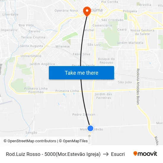 Rod.Luiz Rosso - 5000(Mor.Estevão Igreja) to Esucri map
