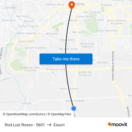 Rod.Luiz Rosso - 5601 to Esucri map