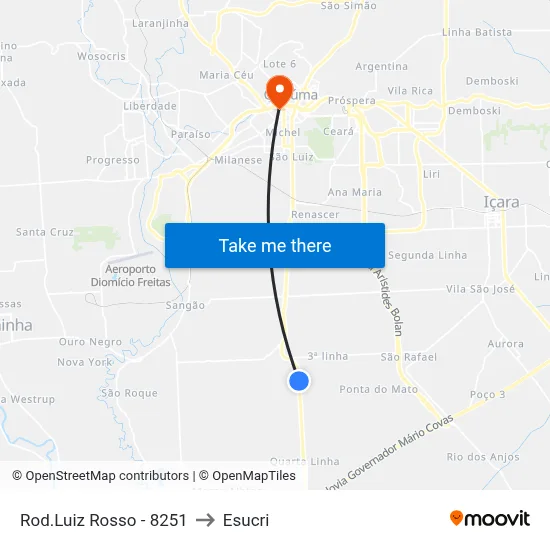 Rod.Luiz Rosso - 8251 to Esucri map