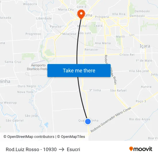 Rod.Luiz Rosso - 10930 to Esucri map