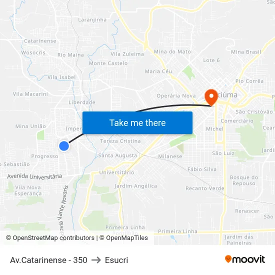 Av.Catarinense - 350 to Esucri map