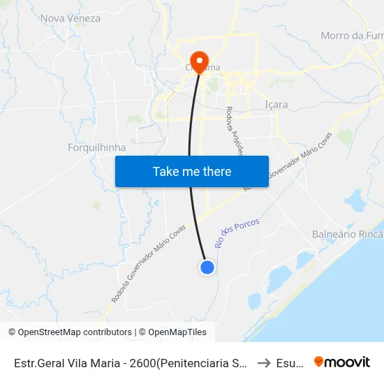 Estr.Geral Vila Maria - 2600(Penitenciaria Sul) to Esucri map