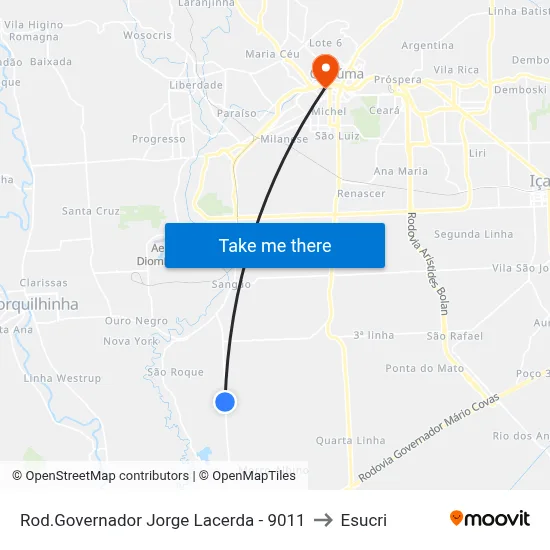 Rod.Governador Jorge Lacerda - 9011 to Esucri map