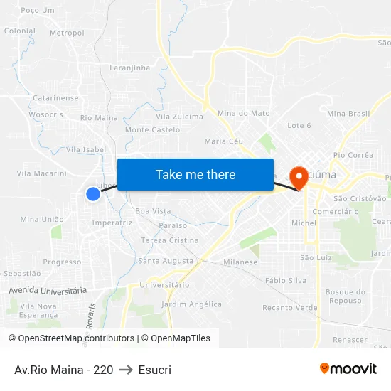 Av.Rio Maina - 220 to Esucri map