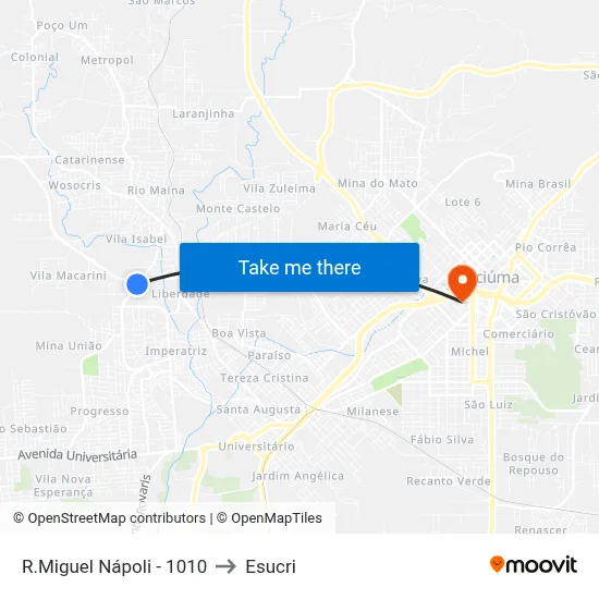 R.Miguel Nápoli - 1010 to Esucri map