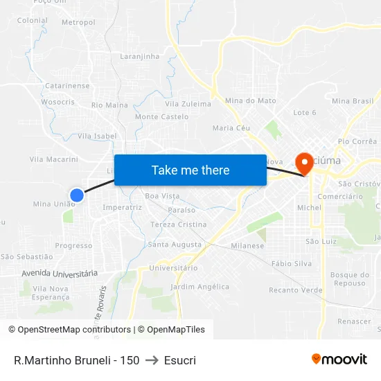 R.Martinho Bruneli - 150 to Esucri map