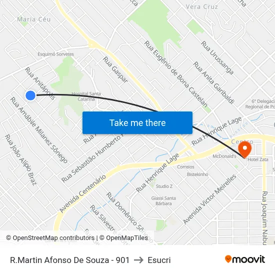 R.Martin Afonso De Souza - 901 to Esucri map