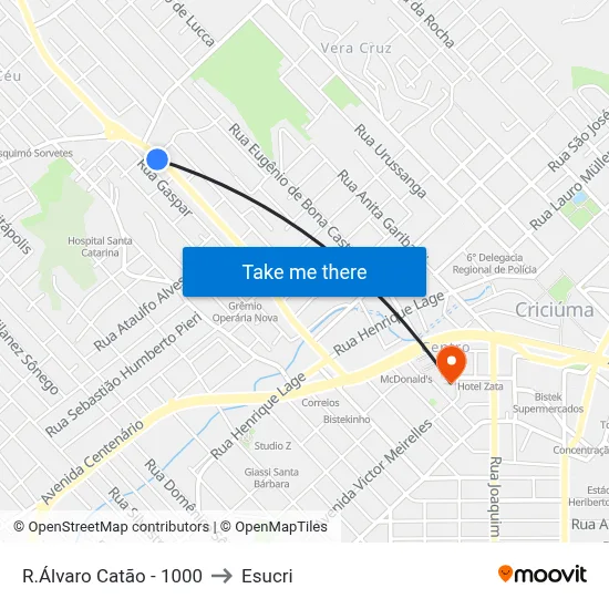 R.Álvaro Catão - 1000 to Esucri map