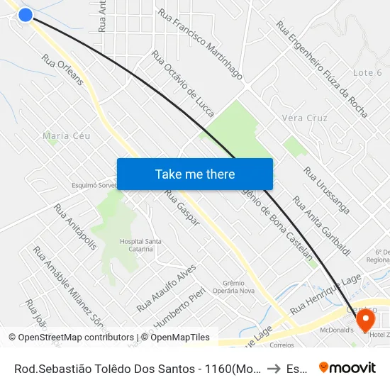 Rod.Sebastião Tolêdo Dos Santos - 1160(Mor.Da Colina) to Esucri map