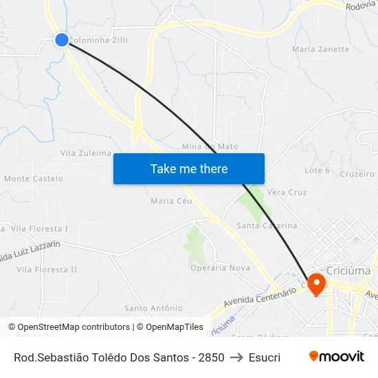 Rod.Sebastião Tolêdo Dos Santos - 2850 to Esucri map
