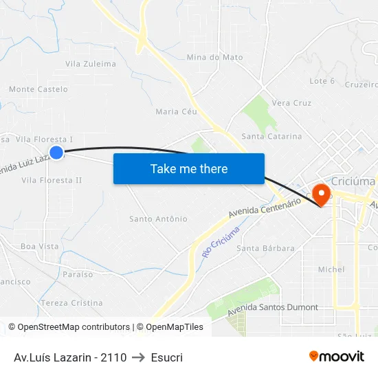 Av.Luís Lazarin - 2110 to Esucri map