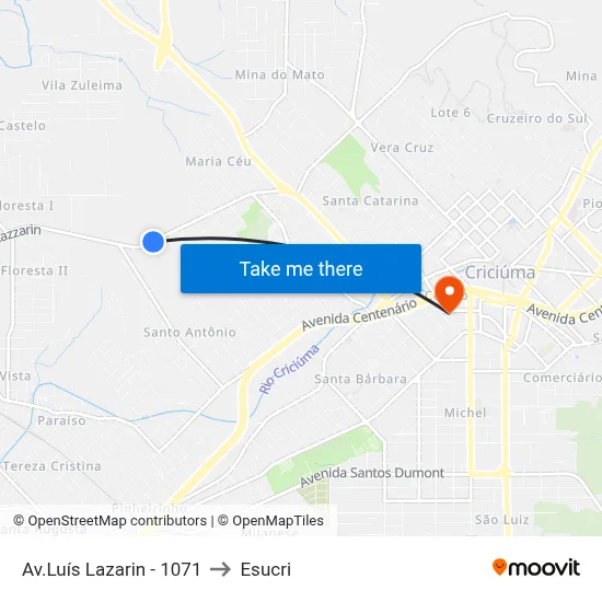 Av.Luís Lazarin - 1071 to Esucri map