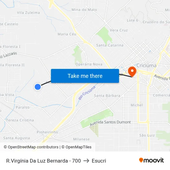 R.Virgínia Da Luz Bernarda - 700 to Esucri map