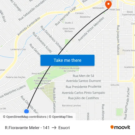 R.Fioravante Meler - 141 to Esucri map