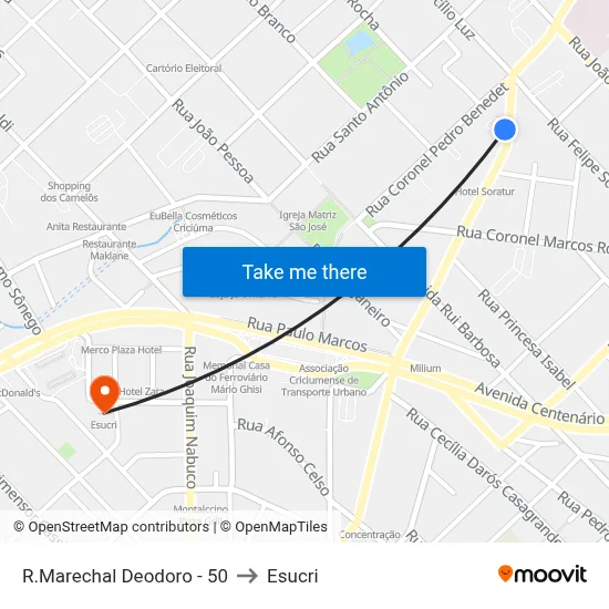 R.Marechal Deodoro  - 50 to Esucri map