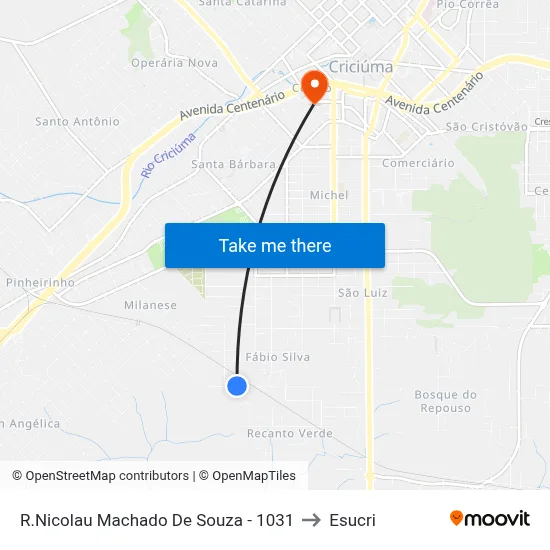 R.Nicolau Machado De Souza - 1031 to Esucri map