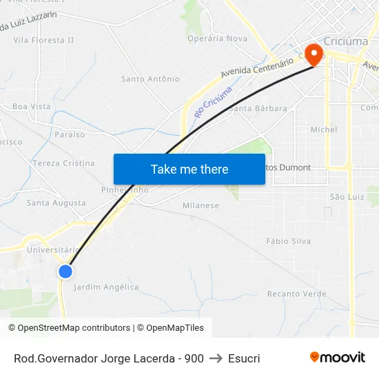 Rod.Governador Jorge Lacerda - 900 to Esucri map