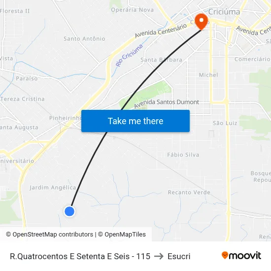 R.Quatrocentos E Setenta E Seis - 115 to Esucri map