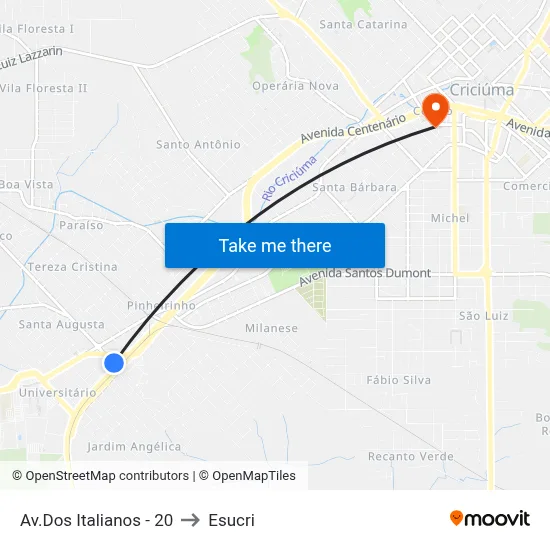 Av.Dos Italianos - 20 to Esucri map