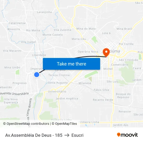 Av.Assembléia De Deus - 185 to Esucri map
