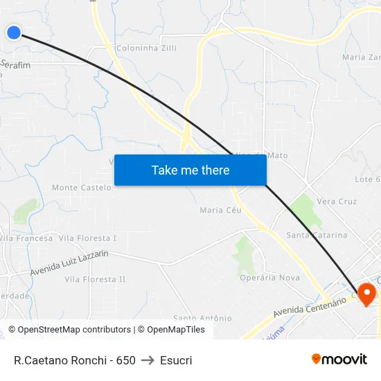R.Caetano Ronchi - 650 to Esucri map