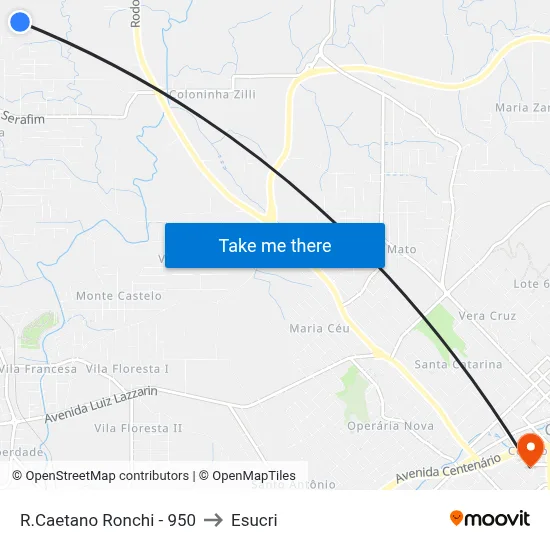 R.Caetano Ronchi - 950 to Esucri map