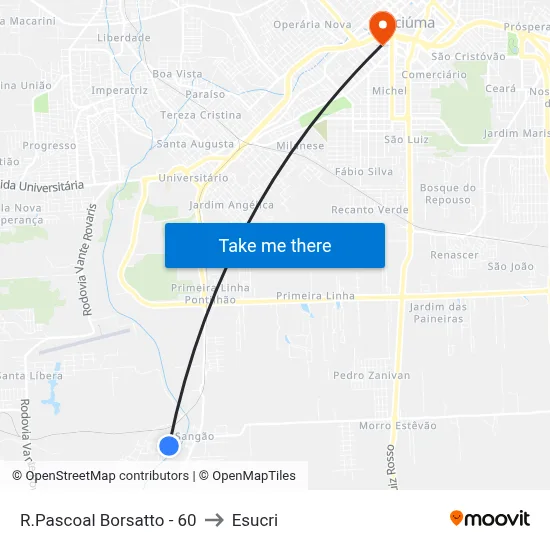 R.Pascoal Borsatto - 60 to Esucri map