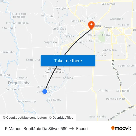 R.Manuel Bonifácio Da Silva - 580 to Esucri map