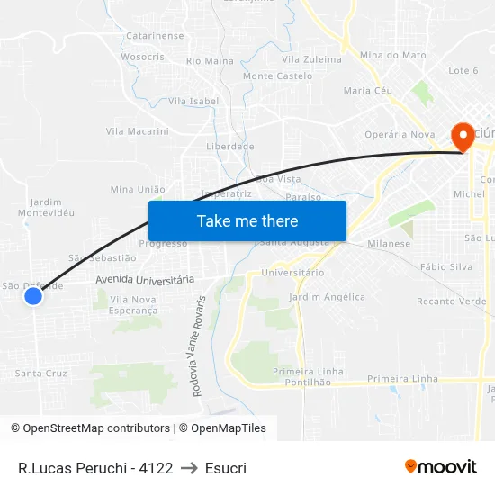 R.Lucas Peruchi - 4122 to Esucri map