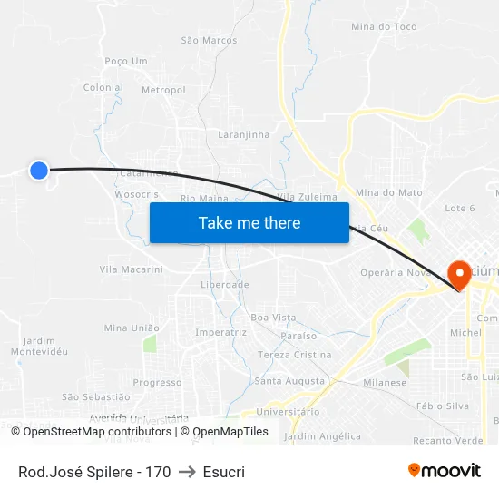 Rod.José Spilere - 170 to Esucri map