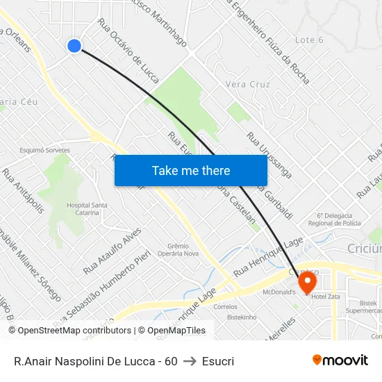 R.Anair Naspolini De Lucca - 60 to Esucri map