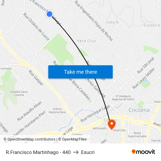 R.Francisco Martinhago - 440 to Esucri map