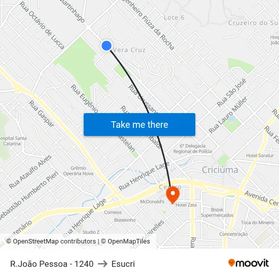 R.João Pessoa - 1240 to Esucri map