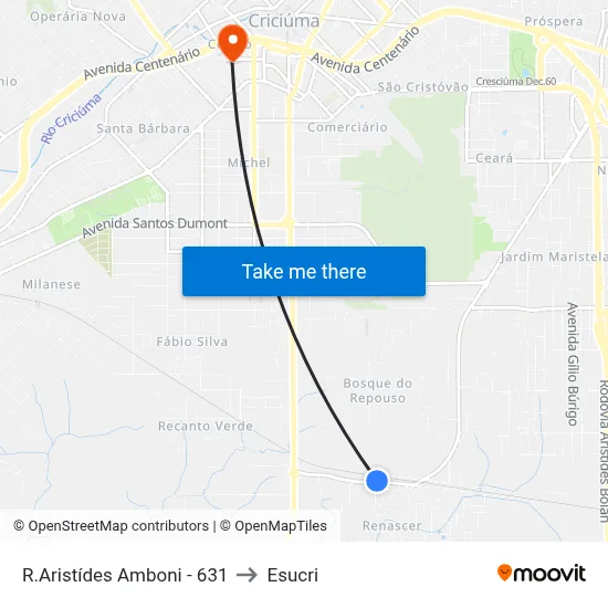 R.Aristídes Amboni - 631 to Esucri map