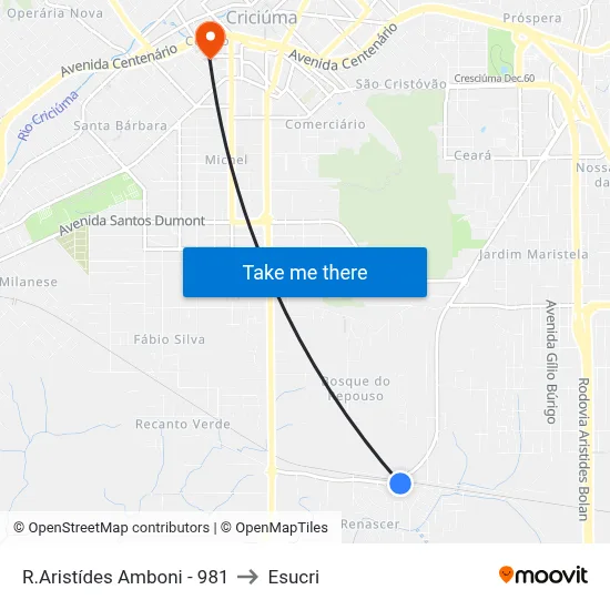 R.Aristídes Amboni - 981 to Esucri map